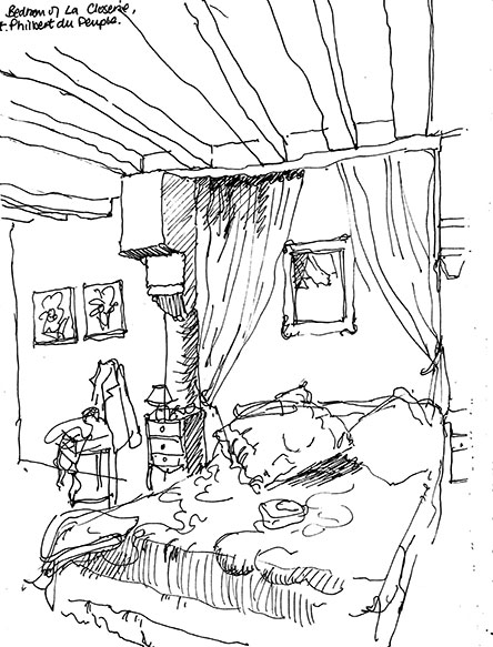 Bedroom, France sketch